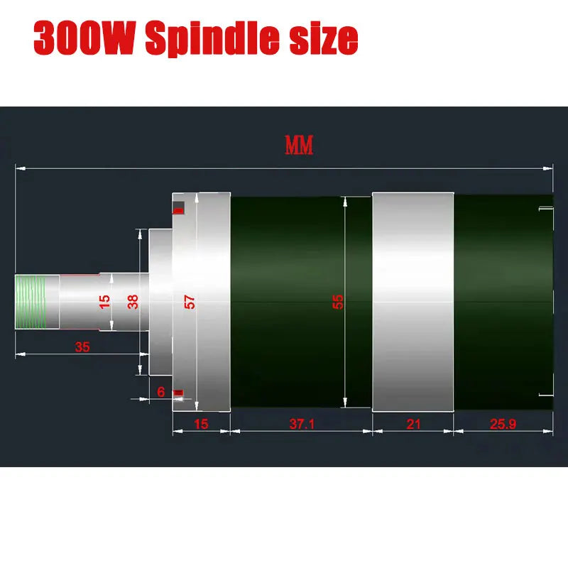WS55-140 Brushless 300W Spindle High Speed 0.3KW Air-cool Spindle Motor DC 36V 12000 RPM MACH3 with ER11 Collet + 55mm Clamp