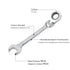 Onnfang Metric Flexible Ratchet Spanner Nut Tool 6-12mm Ratchet Head CR-V Steel Open End Ring 180° Torx Repair Wrenches