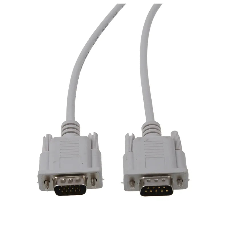 2X VGA DB15 Male To RS232 DB9 Pin Male Adapter Cable / Video Graphic Extension Cable (White, 1.5M)