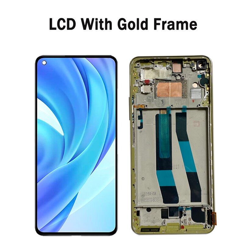 6.55" 100% Original AMOLED For Xiaomi Mi 11 Lite 5G NE LCD 2109119DG 2107119DC 2109119DI Display Touch Screen Digitizer Assembly