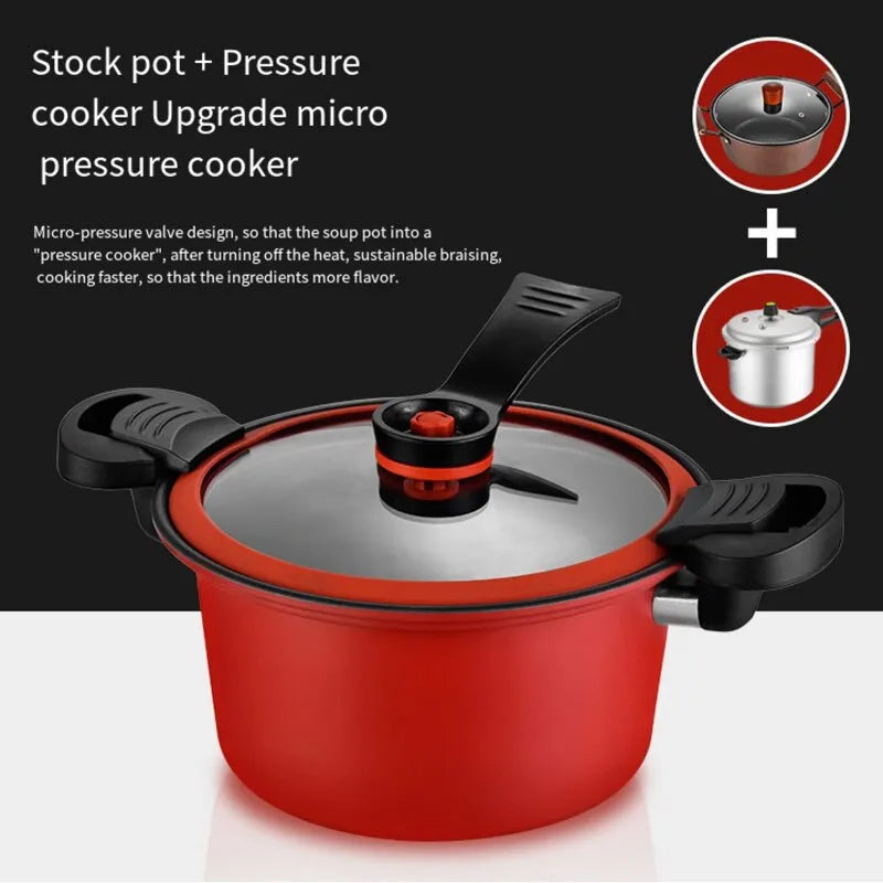 Micro Pressure Pot Household Large Capacity Non-stick Soup Pot Stew Pot Multi-function Stew Pot Induction Cooker Universal Gift