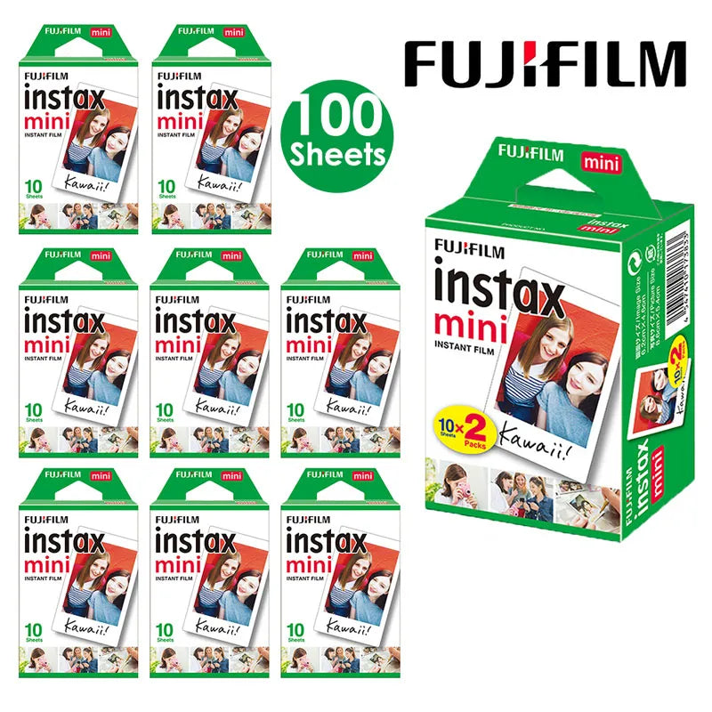 10-200 Sheets Fujifilm White Edge Photo Paper mini 11/12/8/9/40/link Universal 3 Inch Fuji Instant Camera mini 90 Photo paper