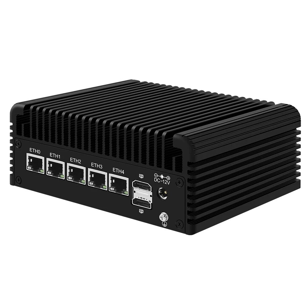 12th Gen 5xi226-V Firewall Appliance 2.5G Router Intel i3 N305 N200 N100 DDR5 2*NVMe 2*SATA3.0 Fanless Mini PC ESXi Proxmox Host