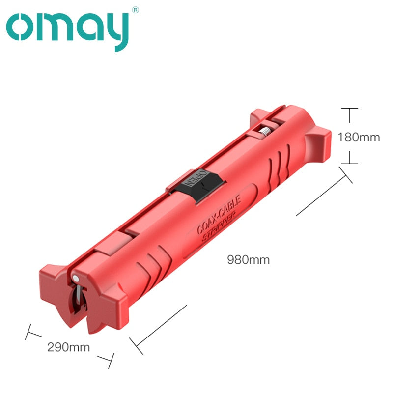 Electrical Wire Stripper Pen Rotary Coax Coaxial Cable Wire Pen Cutter Audio Video Cable Stripping Tool Round Grip Spring Lever