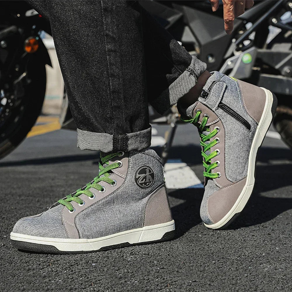 Motorcycle Boots for Men Off-road Motorbike Motorcyclist Equipment Racing Shoes Riding Breathable Durable Comfortable Shockproof