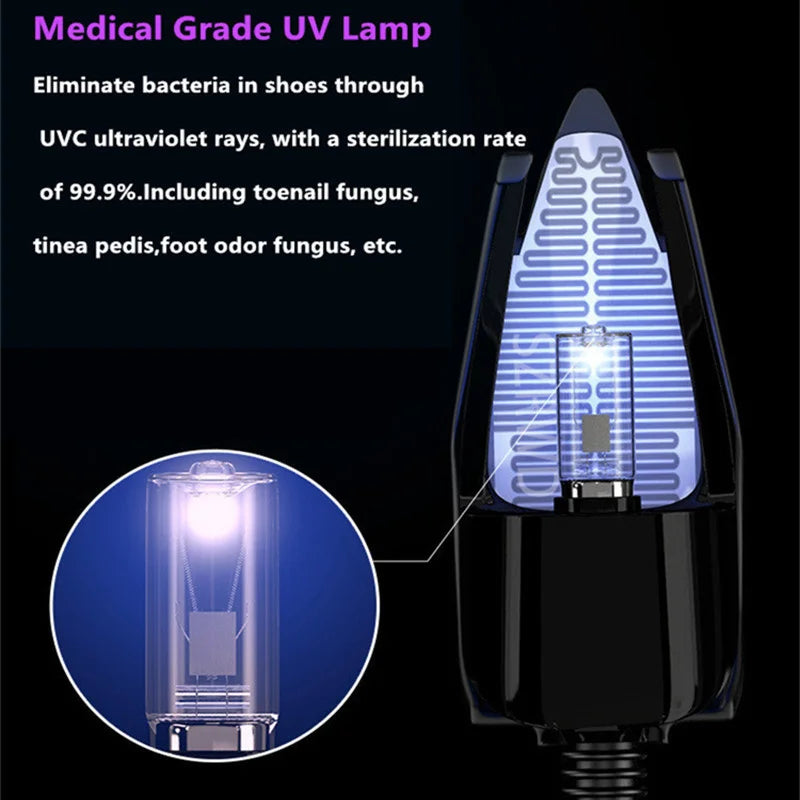 220V Electric UV Shoes Dryer EU Plug With Ozone Sterilization Timer Device Remove Odor Deodorant LED Screen Drying Warmer Heater