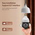 INQMEGA Bulb Camera 360 Rotate Auto Tracking Panoramic Camera  Light Bulb Wifi PTZ IP Camera Remote Viewing Security E27Bulb Int