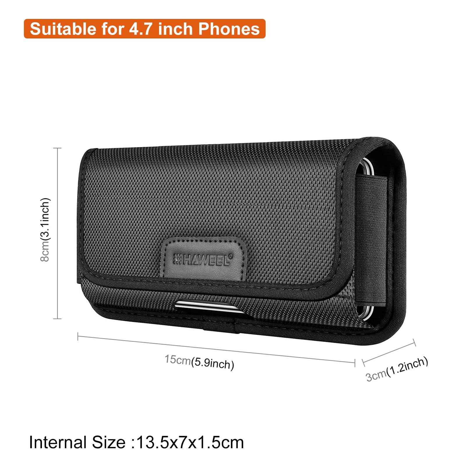 HAWEEL 4.7-6.8inch Phone Nylon Pouch Cell Phone Belt Clip Carrying Holster Case Waist Bag For iPhone,Samsung Galaxy S23 Ultra 5G