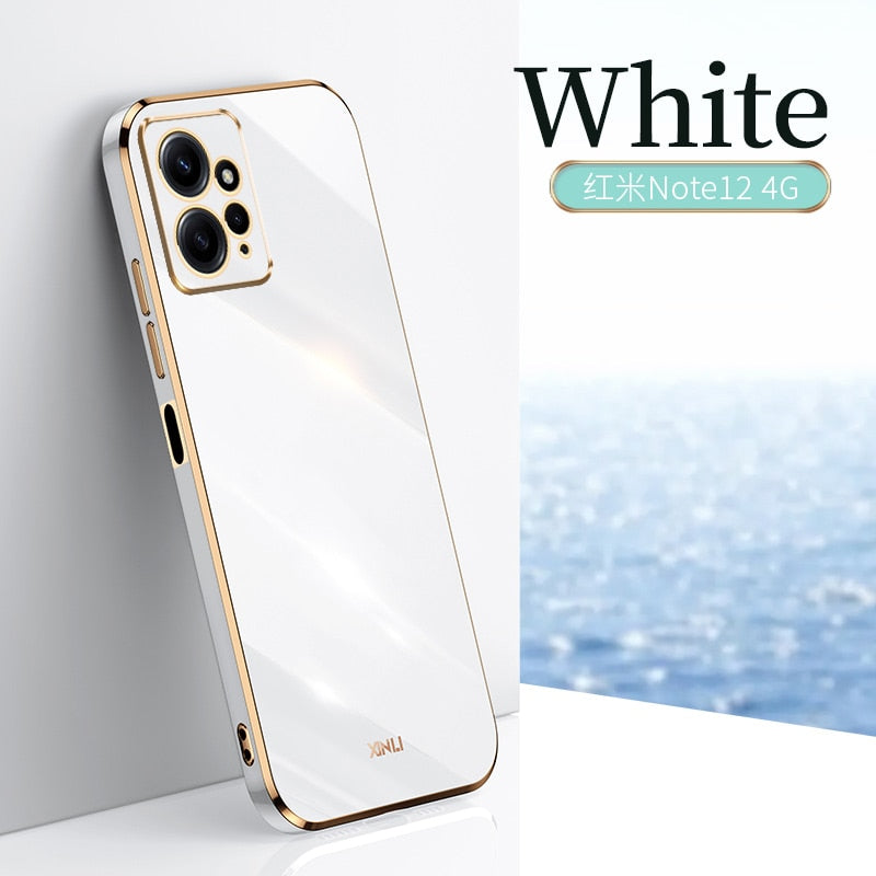 For Redmi note 12 4G Case Luxury Plating gilding Soft Silicone Cover For Redmi POCO X5 Pro Plus 12C K60E Xiaomi 13 12TPro Civi2