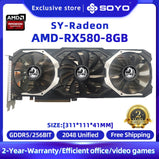 SOYO Original RX580 8G Graphics Card GPU GDDR5 256Bit 8pin 14nm HDMI*1 DP*3 New Video Card Support Desktop CPU Placa de video