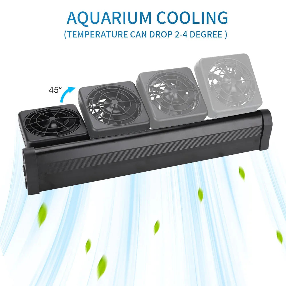 Mini Fish/Reef Tank Cooling Fan 100-240V EU/US/UK Plug Acuario Cooler Mute Air Control Water Chiller Marine Aquarium Accessories