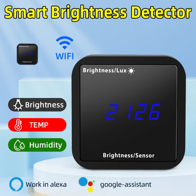 Wifi Tuya Illumination Sensor With Temperature And Humidity Function Smart Home Linkage Sunlight Sensor Brightness Detector