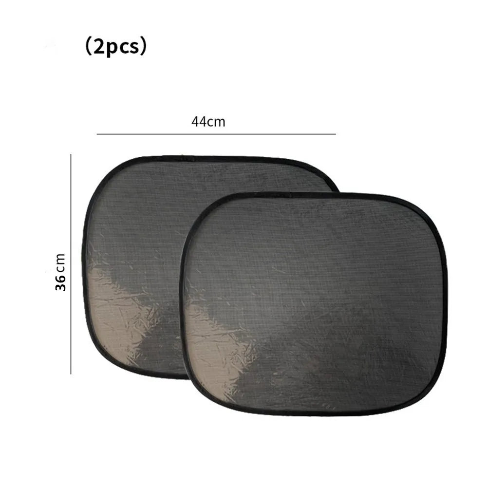 2pcs Universal Black Polyester Portable Car Side Window Sunshades Auto Windows Protective Sun Shade Sunlight Protection Cover