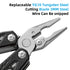 HANSHI 17 in 1 Pocket Multitool Axe with Sheath YG10 Replaceable Wire Cutter Multi Function Tool with Plier Hatchet Hammer Knife