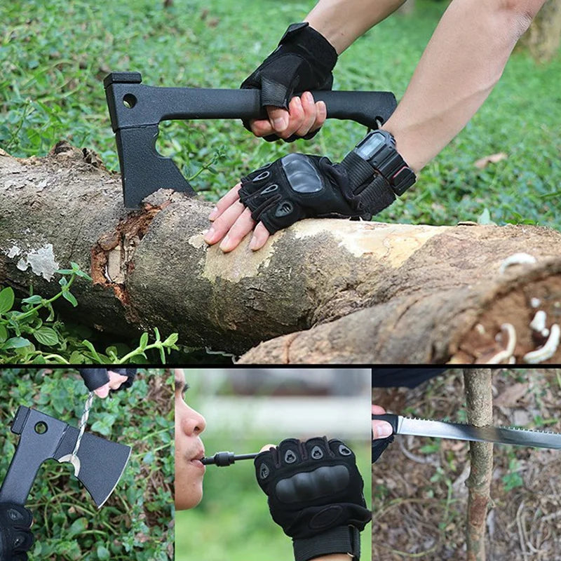 WEELEE Outdoor Camping Axe Multifunctional Jungle Axe Tactical Axe Tree Cutting and Wood Cutting Axe Outdoor Equipment