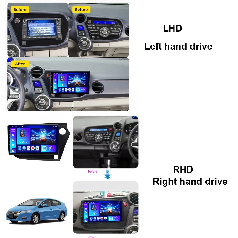 NAVISTART 128G Android 10 Car Multimedia Player For Honda insight 2009-2014 Car Radio Stereo 4G WIFI GPS Navigation DVD Player