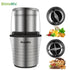 BioloMix 2-in-1 Wet and Dry Double Cups 300W Electric Spices and Coffee Bean Grinder Stainless Steel Body and Miller Blades