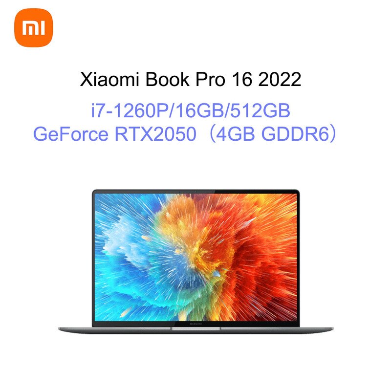 2022 Xiaomi Book Pro 16 Touchscreen Laptop 16 Inch 4K OLED Screen Notebook i7-1260P 16GB 512GB NVIDIA RTX2050 Ultrabook Computer