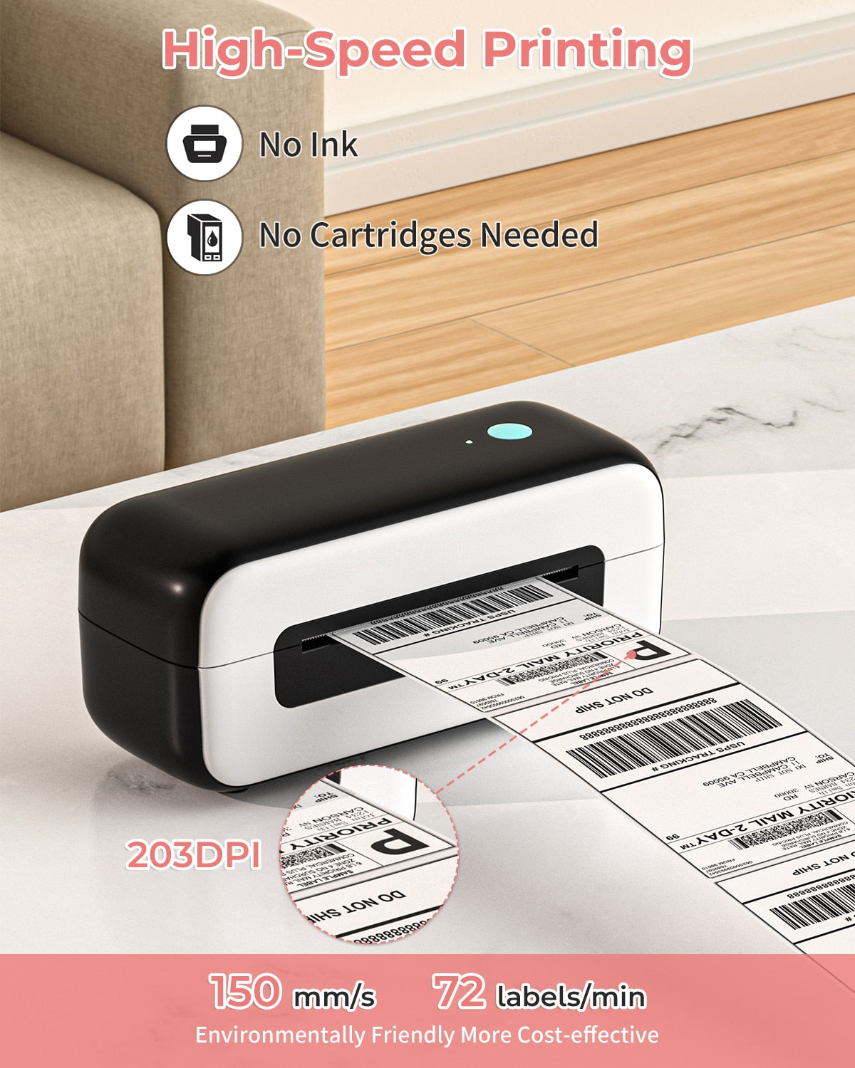 4x6 Thermal Label Printer Shipping Label Printer for Small Busines Phomemo PM-246S Support for Mac OS, Windows, Chrome OS, Linux