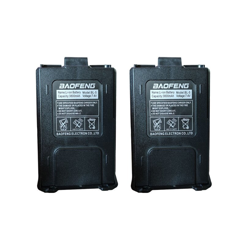 2022 New Baofeng UV-5R Battery Thicken 3800mAh Support USB Cable Charging Li-ion Battery UV5R Series Walkie Talkie Spare Power