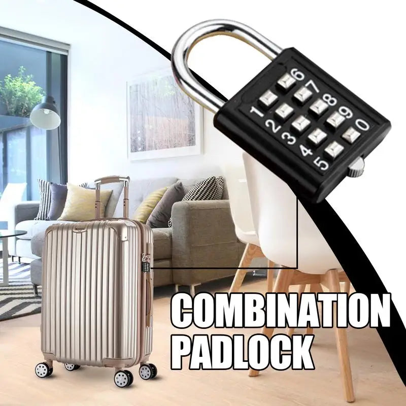 School Locker Lock Button Combination Security Padlock 8/10 Digits Digital Code Padlock For Toolbox Sports Locker Fence Lock