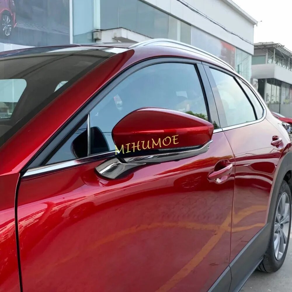 Chrome Car Exterior Side Rear View Mirror Strips Cover Trim For Mazda CX30 CX-30 2020 2021 2022