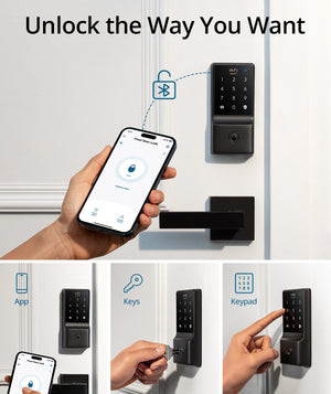 eufy Security C210(E110) Smart Lock 5-in-1 Keyless Entry Door Lock Built-in WiFi Deadbolt Smart Door Lock No Bridge Required