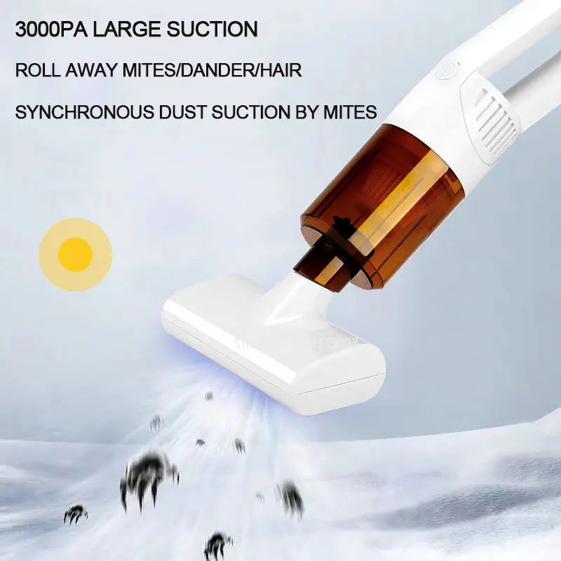 10000Pa Strong Suction Mite Remover Multi-functional Wireless Bed Vacuum Cleaner Double Filter Anti-dust Cleaning Appliances