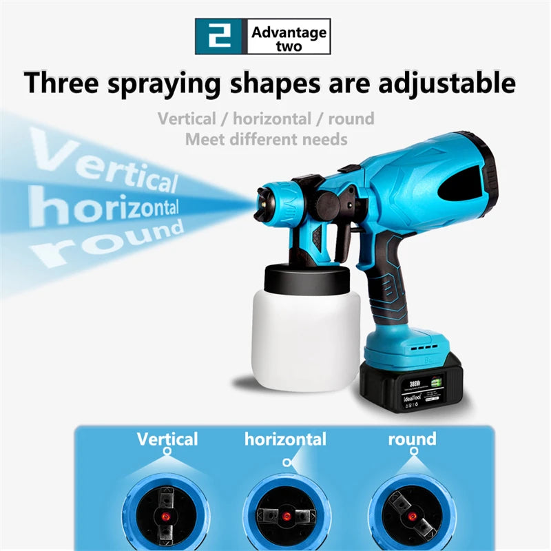 800ML Electric Spray Gun Cordless Paint Sprayer Auto Furniture Steel Coating Airbrush Compatible For Makita 18V Battery