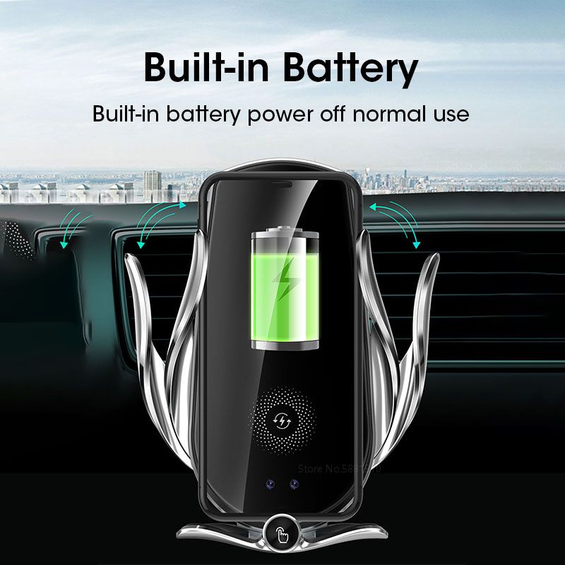 Car Phone Holder For Mercedes-Benz For Benz Wireless Charger Smart Sensor Built-in Battery Automatic Clamping For iPhone Samsung