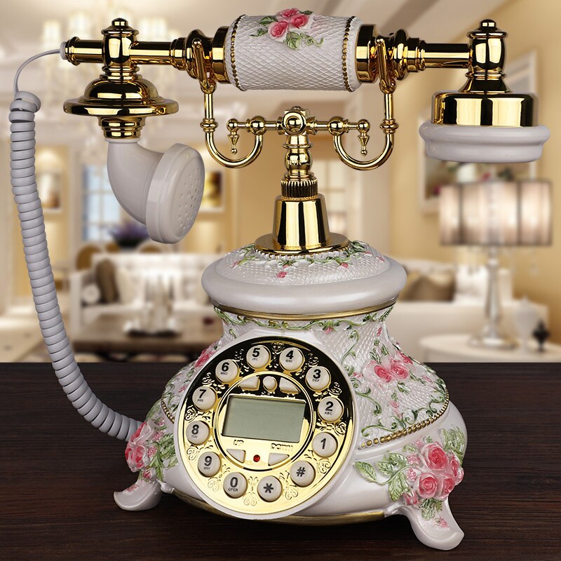 Retro Fixed Telephones Old Vintage Wired Home Landline Phones Push Button Dial And Rotary Dial Classic European Style