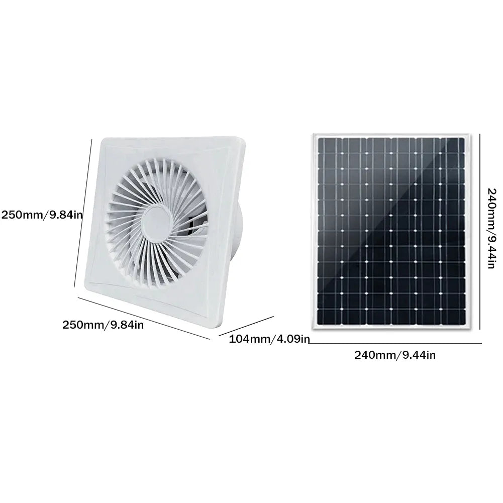 12V Exhaust Fan High Speed Air Extractor Energy-saving Solar Fan  Anti-Mosquito Design Hood Fan for Bathroom Kitchen Toilet