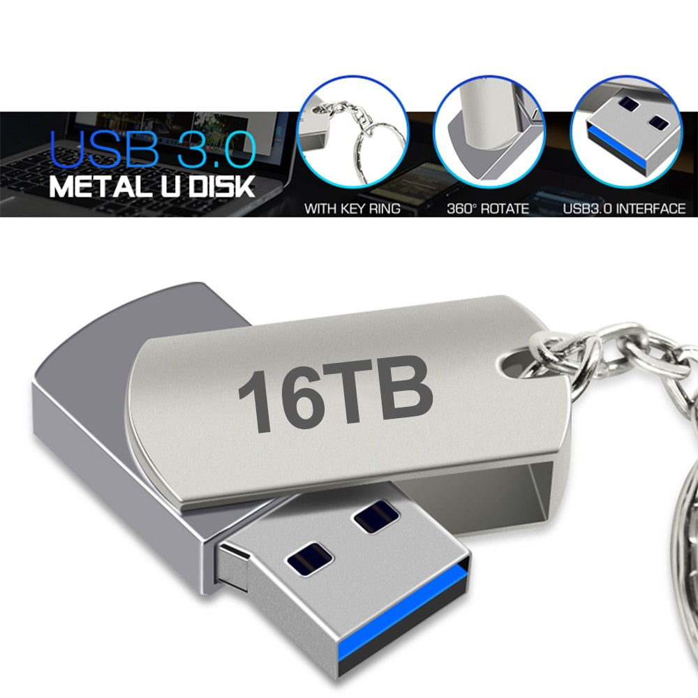 New USB 3.0 Pendrive 4TB High Speed Flash Metal Pen Drive 16TB 8TB 6TB Portable Waterproof U Disk Stick Mini SSD Memoria Pen USB