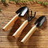 3pcs Mini Garden Shovel Rake Spade Bonsai Tools Set Wooden Handle for Flowers Potted Plant Garden Tools Weeding Tools
