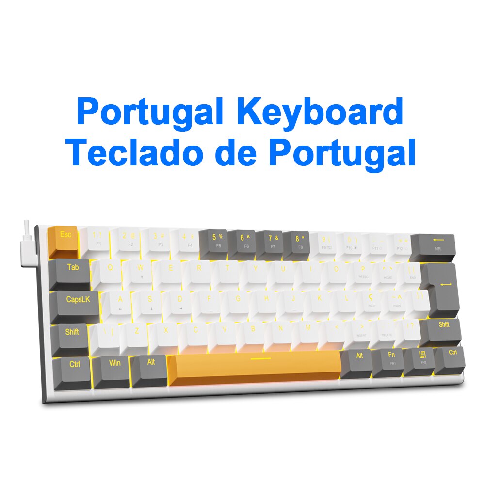 E-YOOSO Z11 USB Mechanical Gaming Wired Keyboard Red Switch 61 Keys Gamer Russian Brazilian Portuguese for Computer PC Laptop