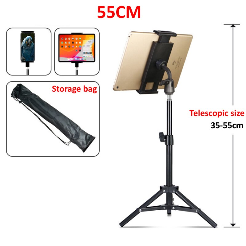 OUTMIX Adjustable Tablet Tripod Floor Stand Holder Mount Support for 4-13 inch for iPad Air Pro 12.9 Lazy Holder Bracket Support
