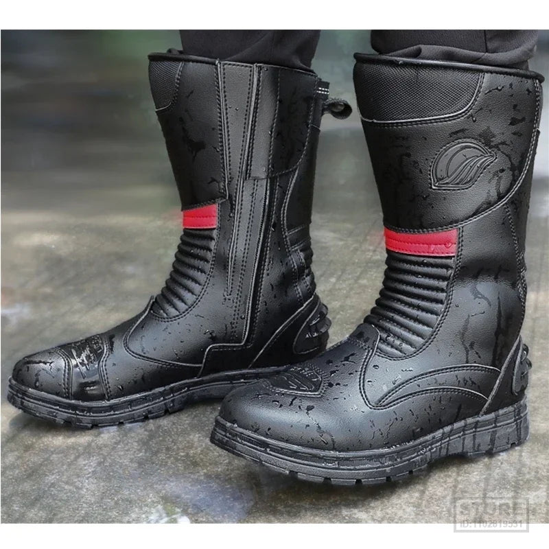 Men Women Winter Summer Motorcycle Boots Long High Ankle Riding Protective Shoes Moto Accessories Rider Biker Equipment B1006