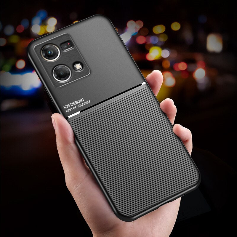 For OPPO Reno 7 4G Case Luxury Armor Magnetic Phone Cases For OPPO Reno 7 Reno7 4G  Stand Holder Back Cover Capa