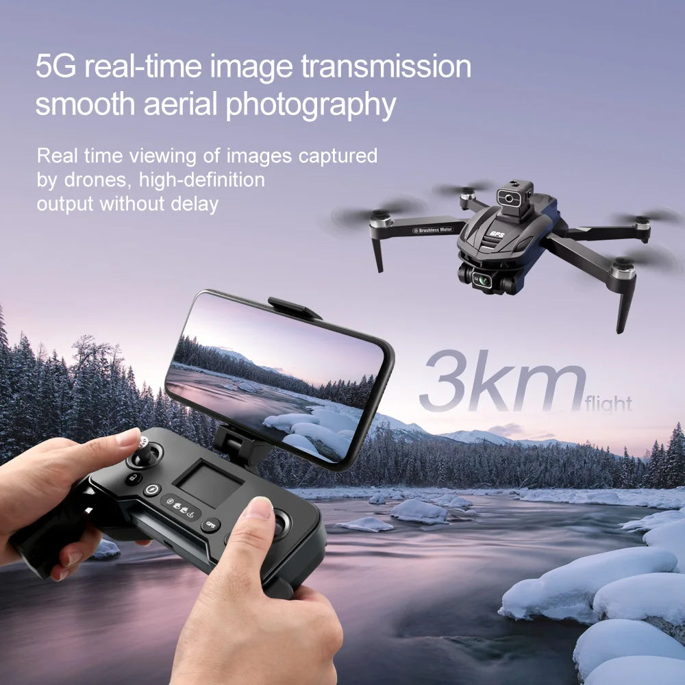 V168 MAX PRO Drone GPS 8K Professional With HD Camera 5G WIFI FPV Brushless RC Quadcopter Obstacle Avoidance Automatic Return
