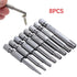 8pcs 50mm Torx Screwdriver Bits With Hole T8-T40 1/4 Inch Hex Shank Electric Screw Driver Blossom Hollow Bit Set Hand Tools