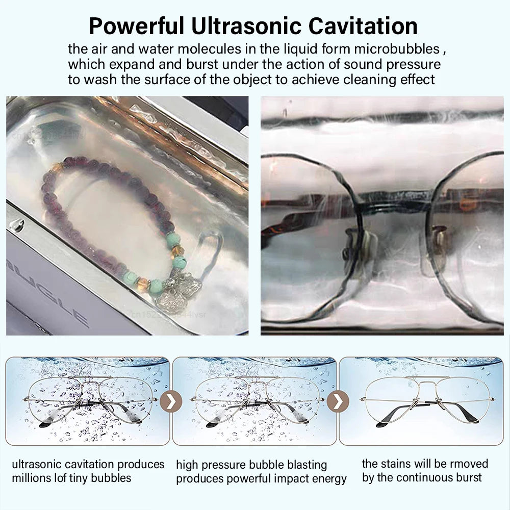 Ultrasonic Cleaner 30/50W Glasses Washer Ultrasonic Bath For Jewelry Parts Circuit Board Glasses Ultrasonic Cleaning Machine