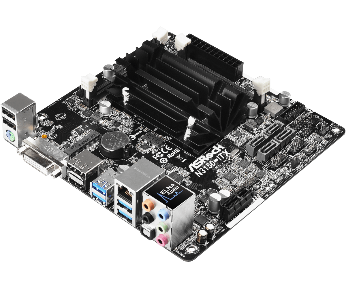 ASRock N3150-ITX Motherboard  Intel Quad-Core Processor N3150 DDR3 16GB Intel 8th gen graphics 4 SATA3 HDMI USB 3.1 Mini-ITX