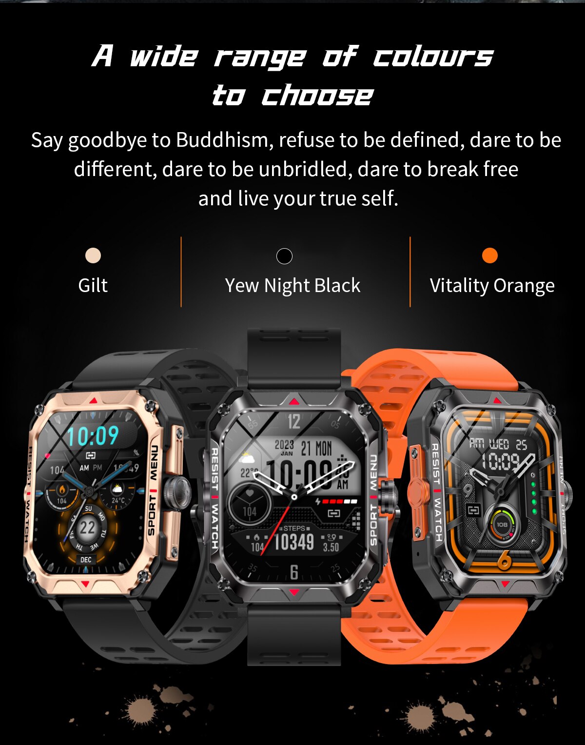 Lenovo 2023 New Sports Outdoor Smartwatch 2.02 inch Waterproof Watches Bluetooth Call Fitness Bracelet Android IOS for Men Women