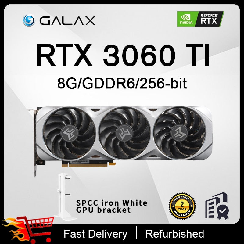 GALAX  RTX 3060 TI METAL MASTER OC 8GB  GDDR6   PCIE4.0 256bit 8PIN GAMING Video Card placa de graphics card GPU 3060ti