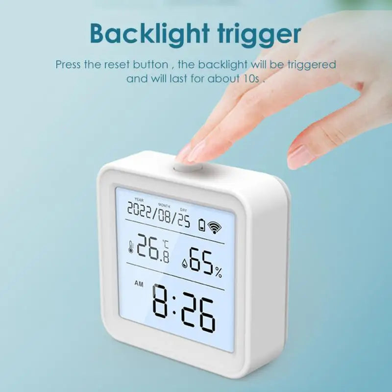 New Tuya WiFi Humidity Temperature Sensor With LCD Screen Display And Backlight Smart Life APP Works With Alexa Google Home