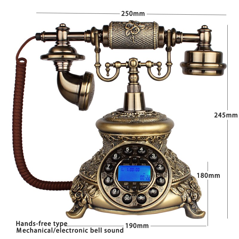 Retro Fixed Telephones Old Vintage Wired Home Landline Phones Push Button And Rotary Dial Classic European Style