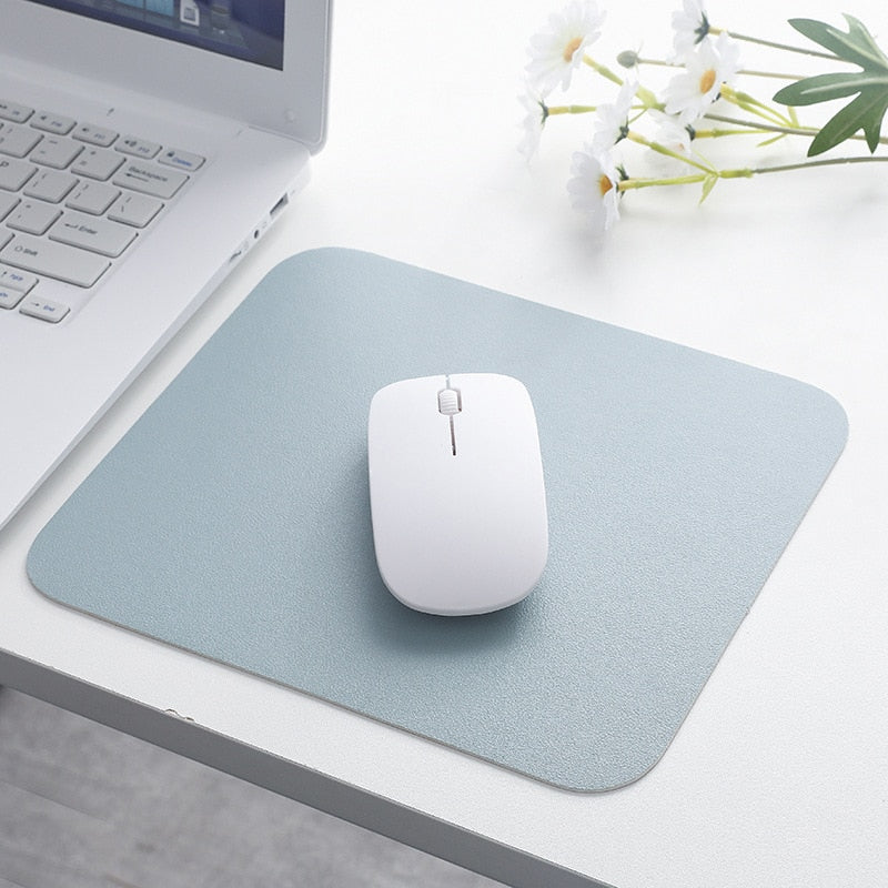 PU Leather Mouse Pad Anti-slip Office Accessories School Supplies Mouse Mat Solid Color Simple Waterproof Desk Set