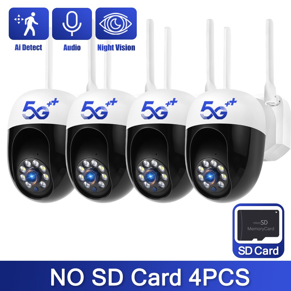 1080P 4PCS CCTV IP Wifi Surveillance Camera Outdoor Waterproof Security Protection Wireless Home Camera Monitor Track Alarm 360°