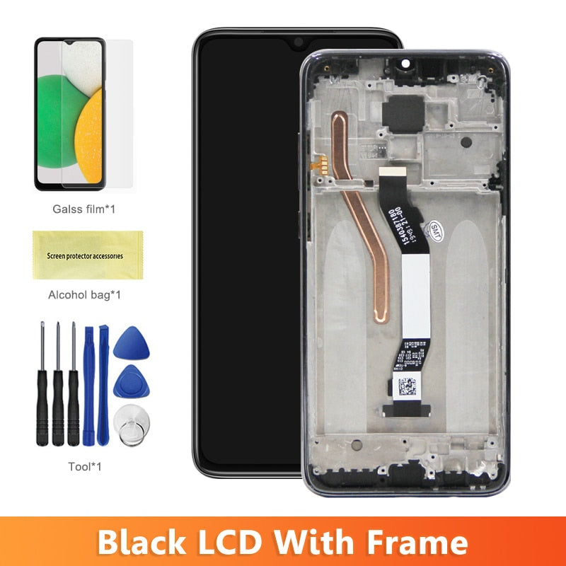 6.53'' Original Display with Frame for Xiaomi Redmi Note 8 Pro 2015105 M1906G7I Lcd Display + Touch Screen Digitizer Assembly