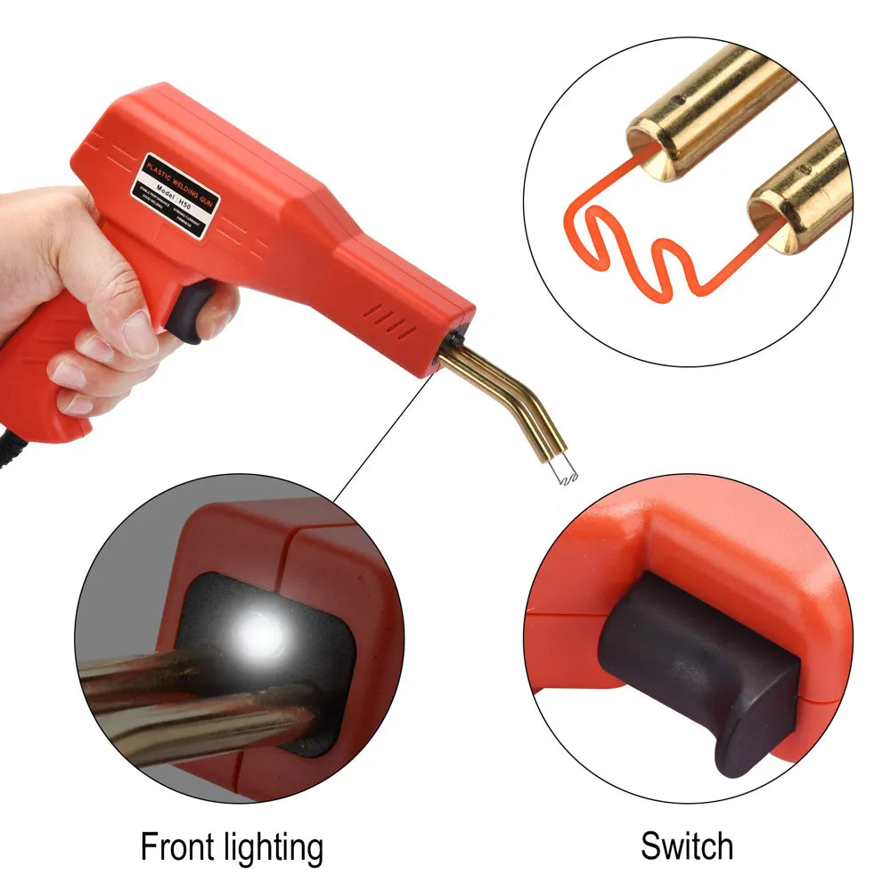 50W Hot Stapler Plastic Welding Machine Car Bumper Repair Kit Plastic Repair Kit Hot Staple Gun Car Bumper Crack Repair Tools